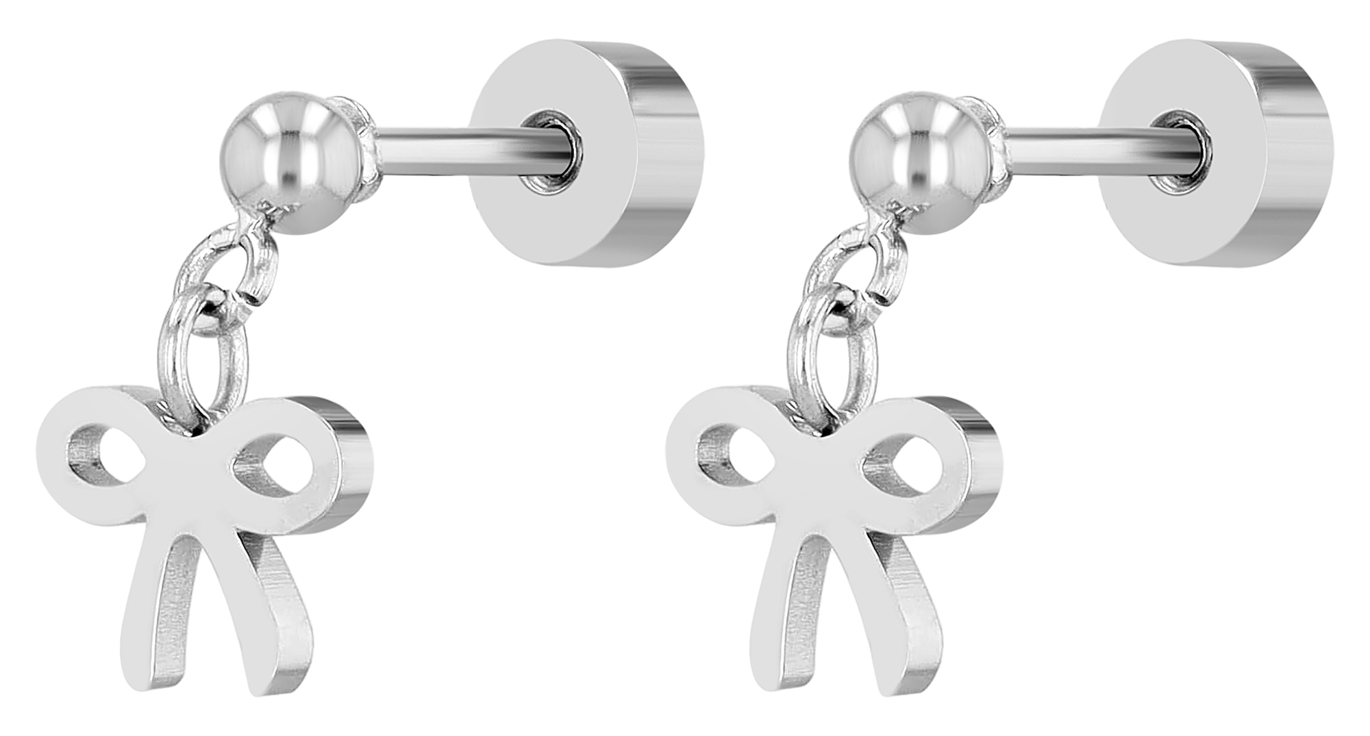 "Keai", Edelstahl Ohrstecker/-piercing, Schleife