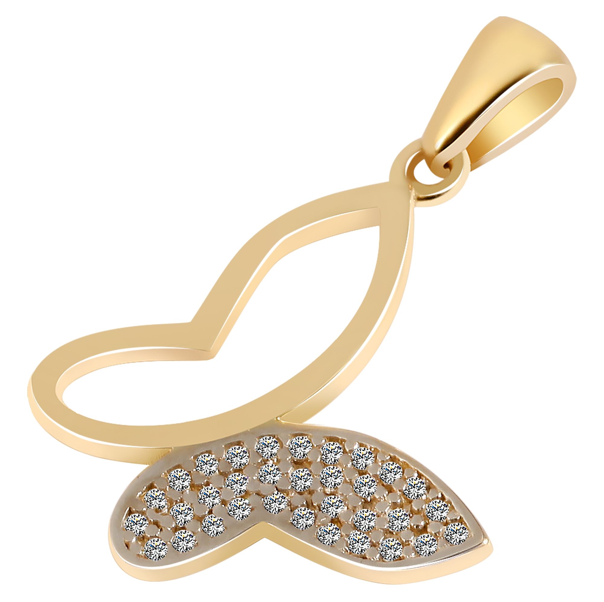 375/- Gold Anhänger "Brinja" ohne Kette, Schmetterling mit Zirkoniabesatz, 9 Karat, Gelbgold