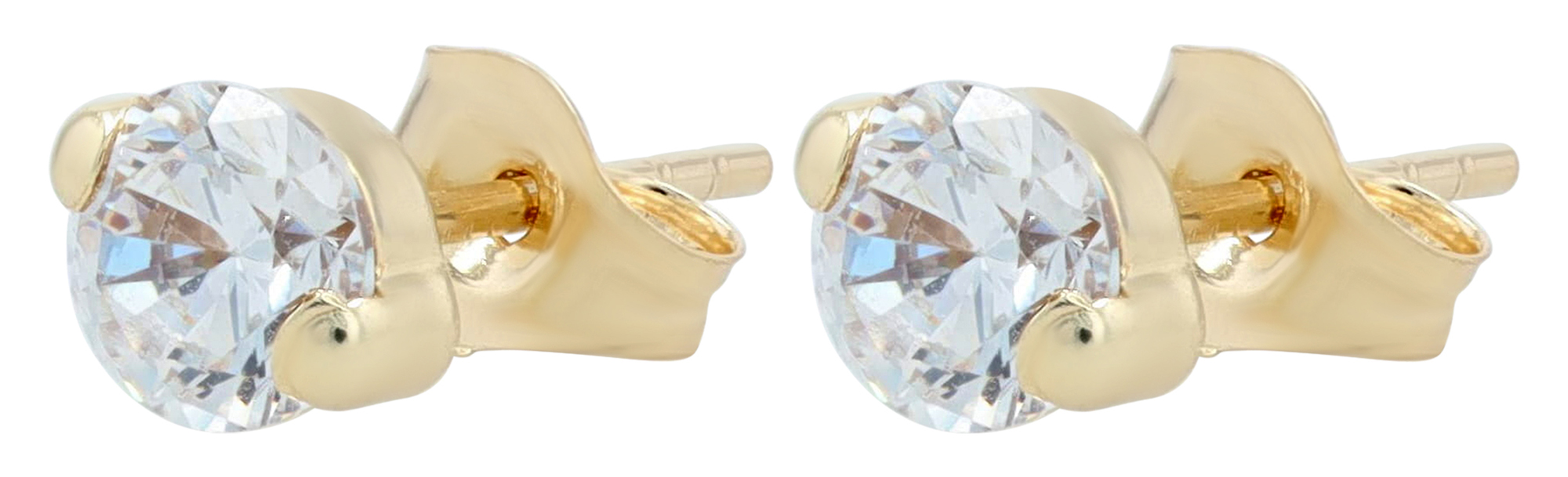 333/- Echt Gold "Lumea" Ohrstecker - Zirkonia Ø 4 mm, Gelbgold, 8 Karat