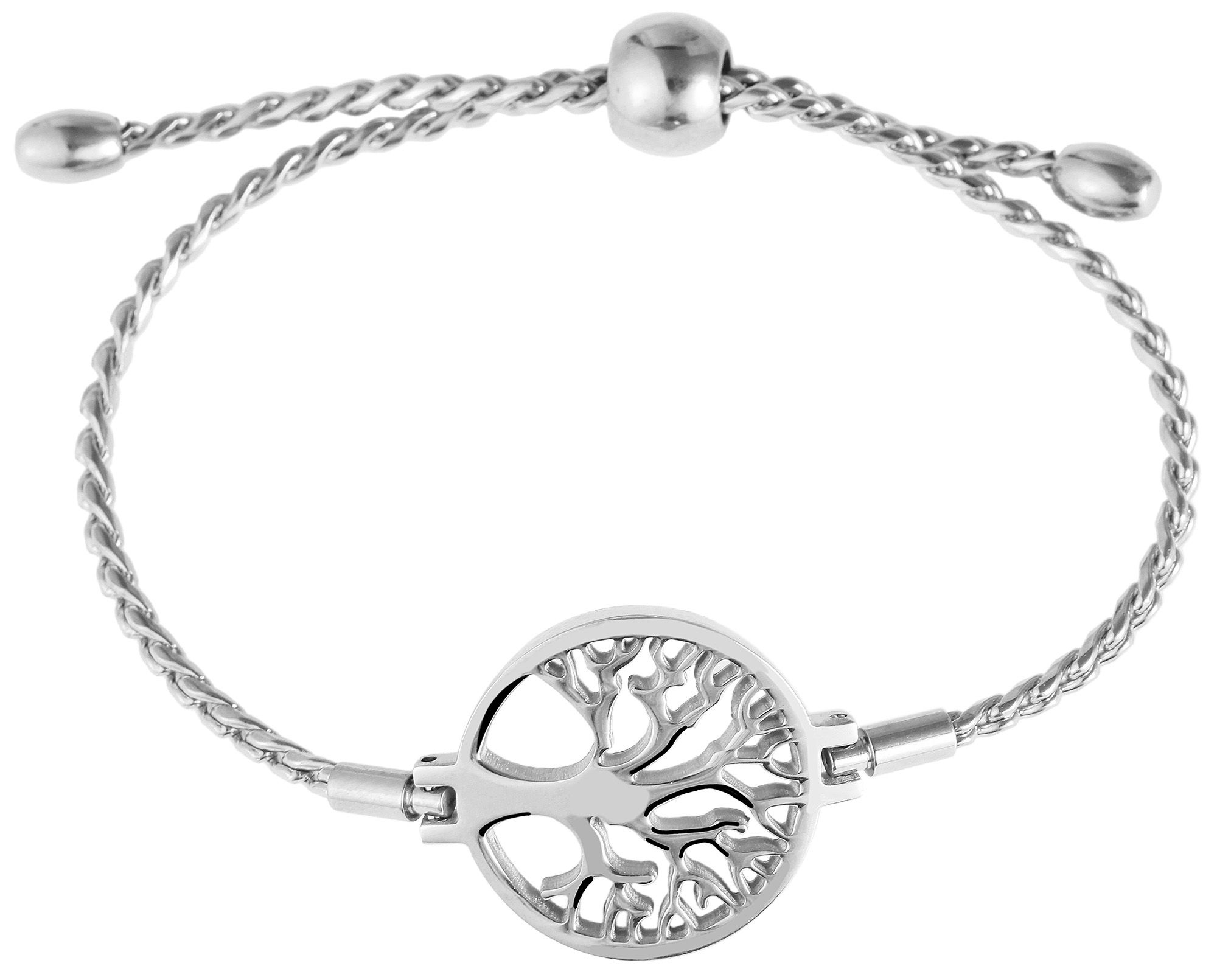 Akzent Kettenarmband aus Edelstahl, silberfarbig, 20 cm