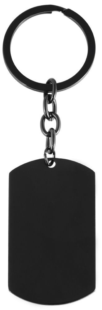 "Pelle" Edelstahl Dog Tag - Schlüsselanhänger für Gravuren, schwarz