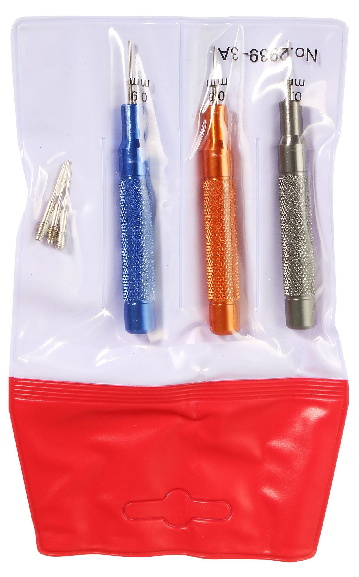 3-teiliges Set Ausschlägerkolben mit Ersatzspitzen (0,7 mm, 0,8mm, 0,9 mm)