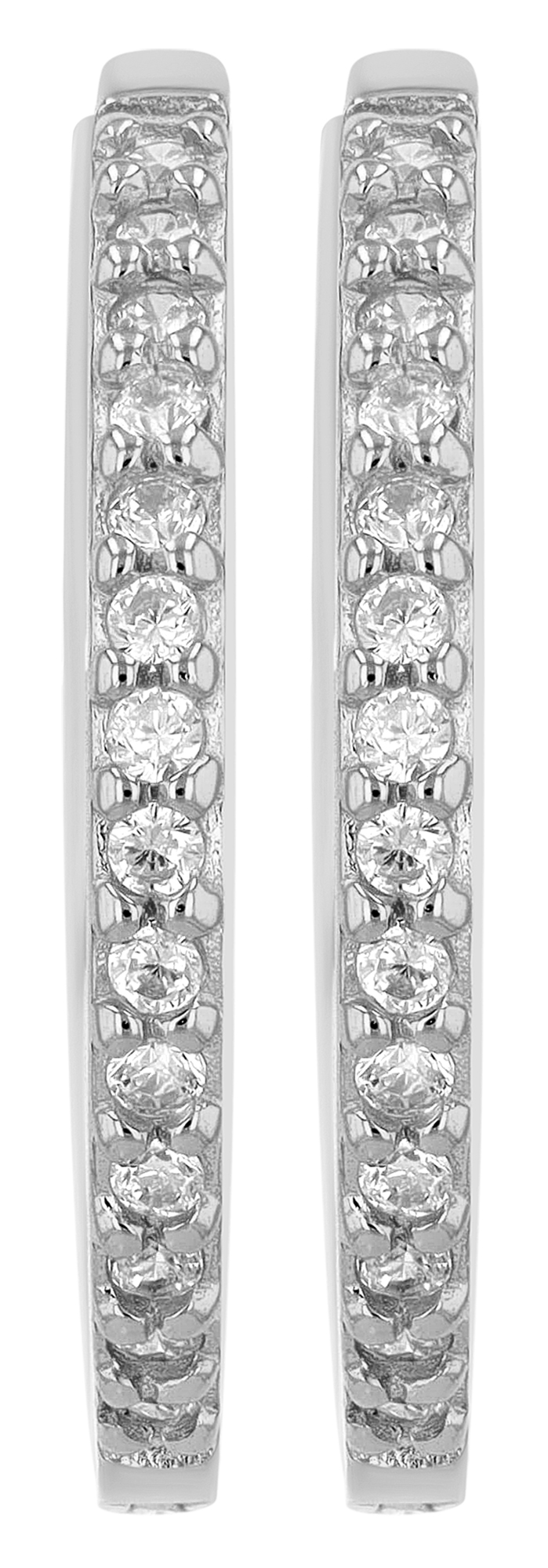 "Preti" 925/- Echt Silber Creolen Ø 20 mm, Zirkoniabesatz, silberfarben rhodiniert
