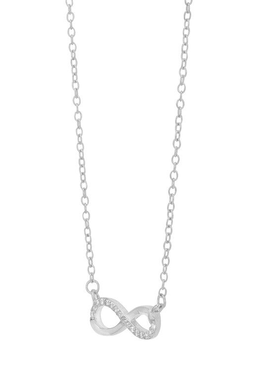925/- Echt Silber Infinity-Halskette "Thessa", rhodiniert