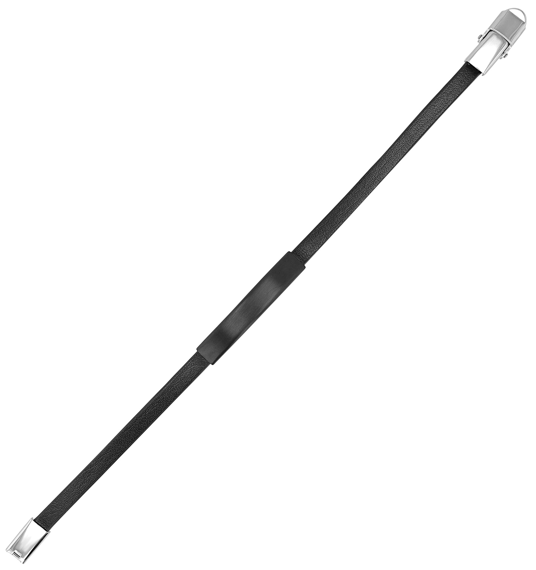 "Colin", Echtlederarmband, Edelstahlgravurplatte, schwarz, 21 cm