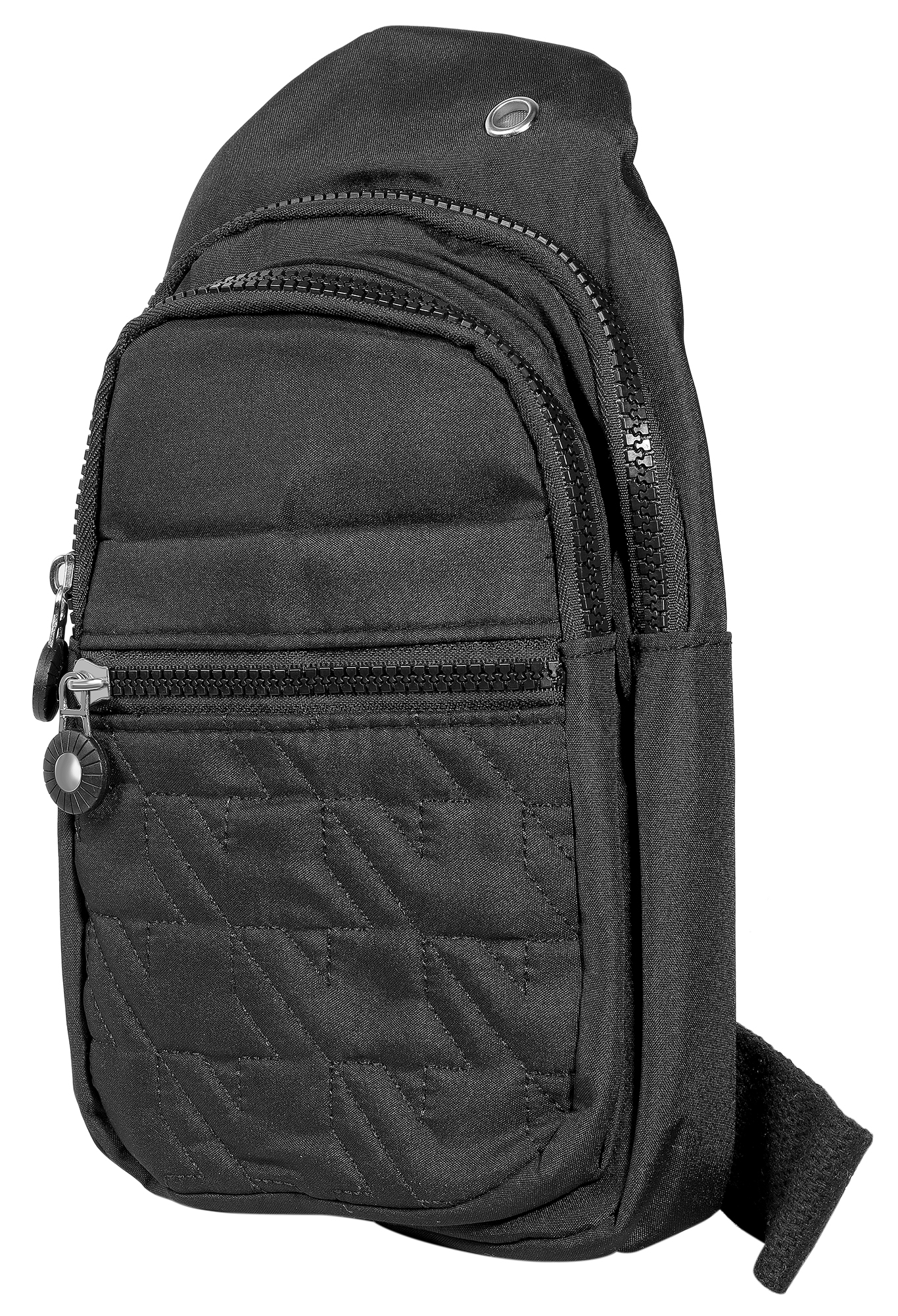Brusttasche/ Cross Body Bag, Textil mit verstellbarem Gurt, 4 Stück/Pack, schwarz