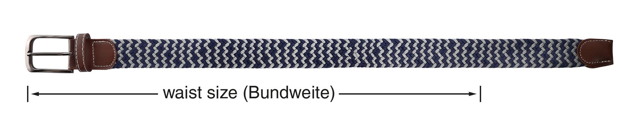 Flechtgürtel aus Textil mit Muster in Gr 110 cm (M)