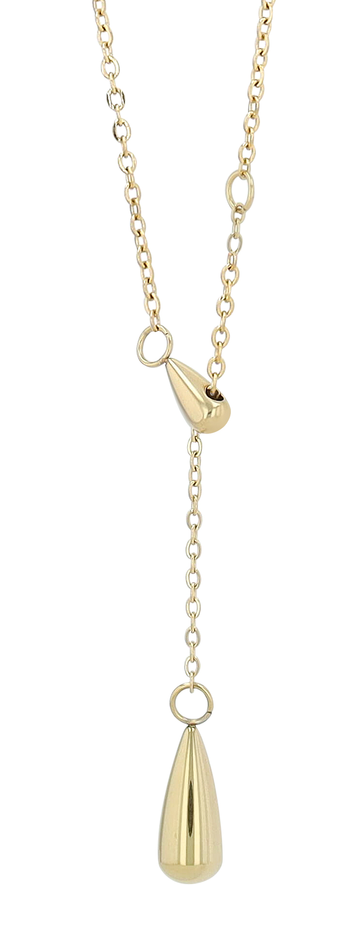 "Vittoria" Edelstahlkette mit variablen Anhänger, 47 - 51 cm + 5cm, goldfarben