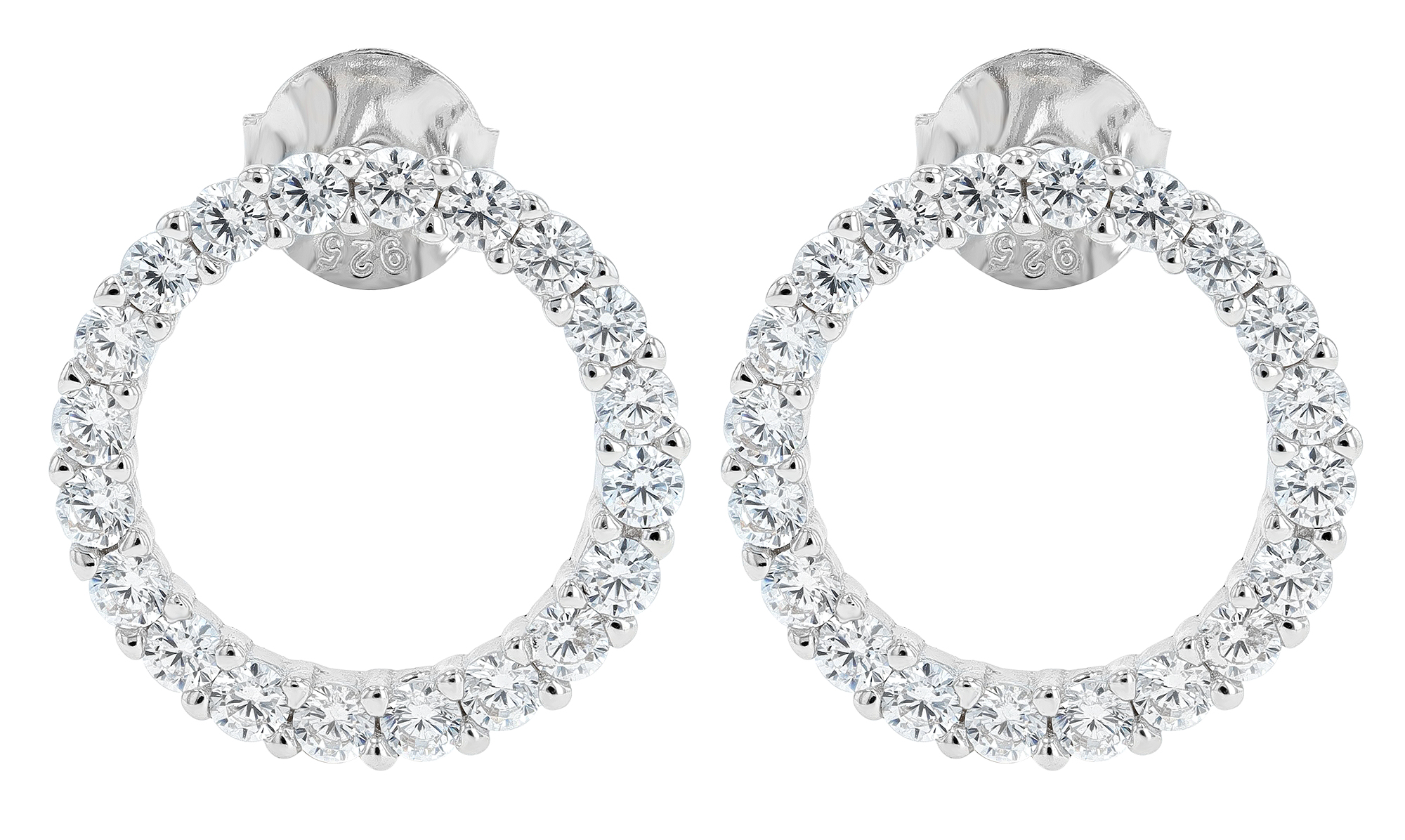 Sif Jakobs Jewellery 925/- Echt Silber Orstecker "Biella Uno" Ø 15 mm, Zirkonia, rhod.