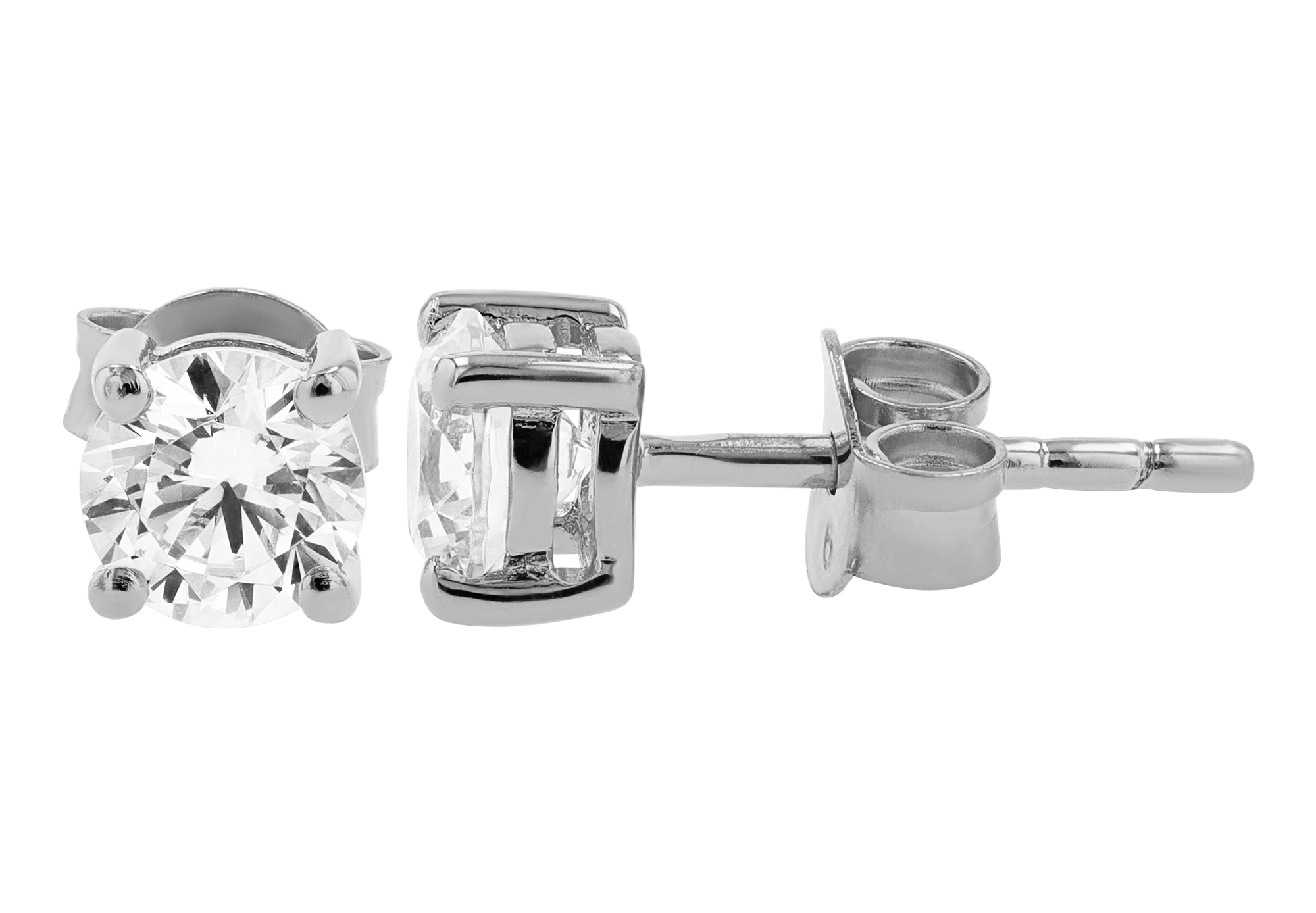 Sif Jakobs Jewellery 925/- Echt Silber Ohrstecker Ø 5 mm "Princess Round", Zirkonia, rhod.