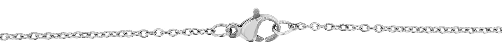 "Dunda", Akzent Ankerkette, Edelstahl, Perle & Ring, poliert, silberfarben, 45 cm