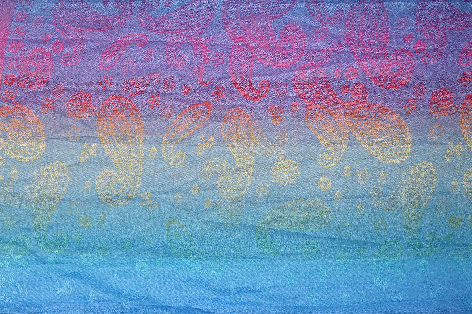 Schalpaket, 100% Polyester, VE 4, Paisley-Muster - Peacock (blau-grün)