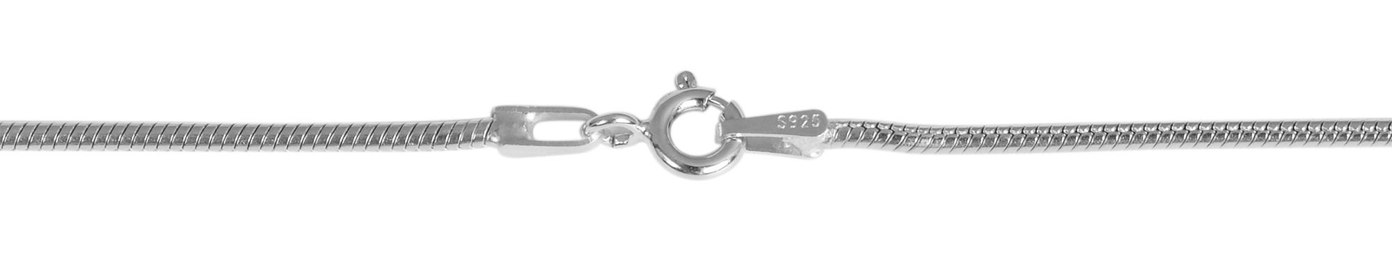 925/- Echt Silber Schlangenkette "Sajed", 42 cm / 1,5 mm, rhodiniert