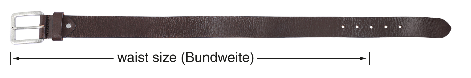 Leonardo Verrelli Echtleder Gürtel, brau, kürzbar, 110 cm