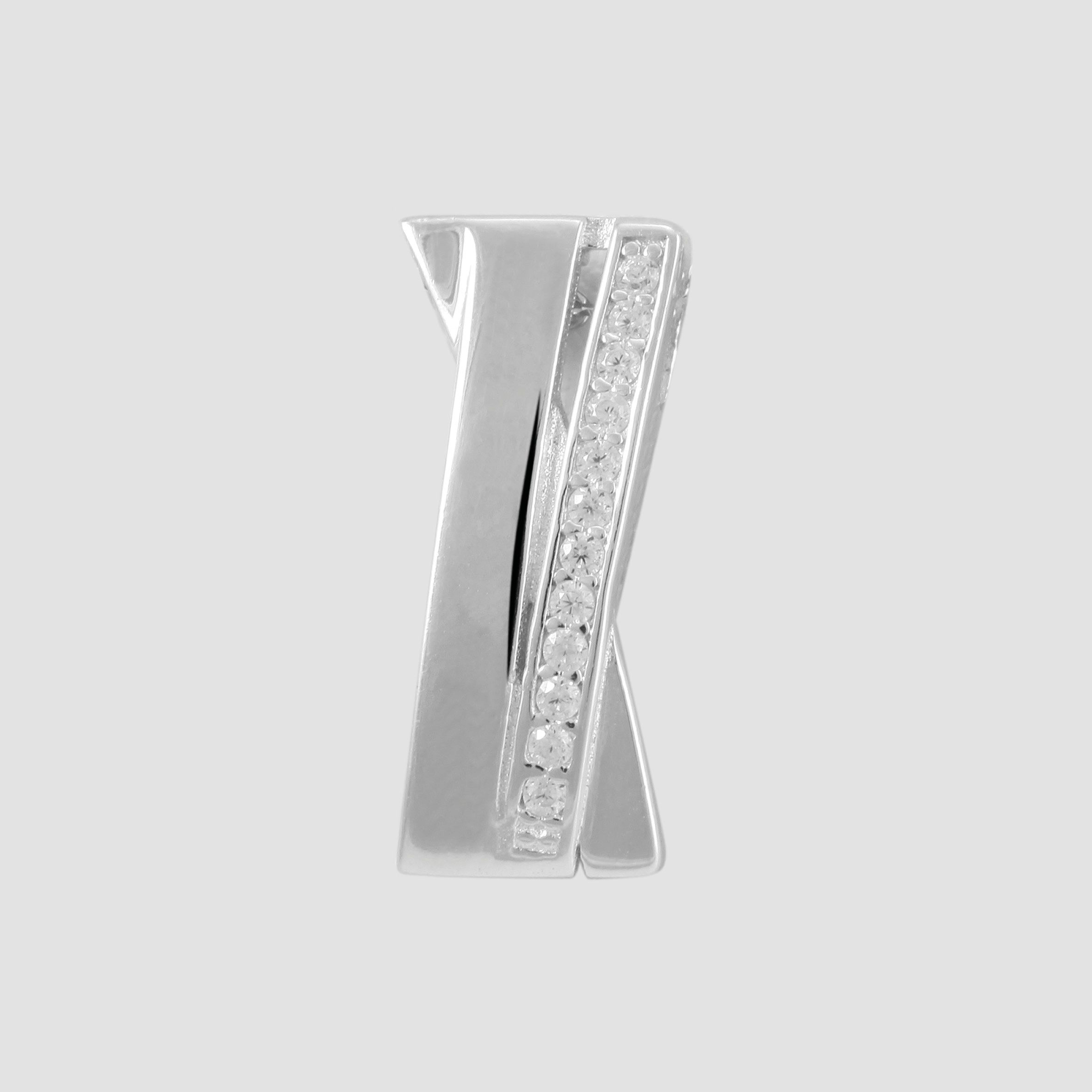 925/- Echt Silber Anhänger ohne Kette "Leoline" mit Zirkoniabesatz, 925/rhodiniert