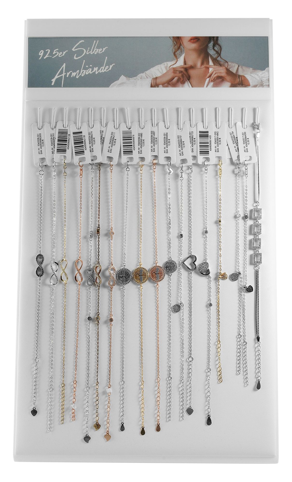 Schmuckdisplay aus Kunststoff in weiß 33 x 20 x 12,5 cm (für Schmuckkarten 7600034)