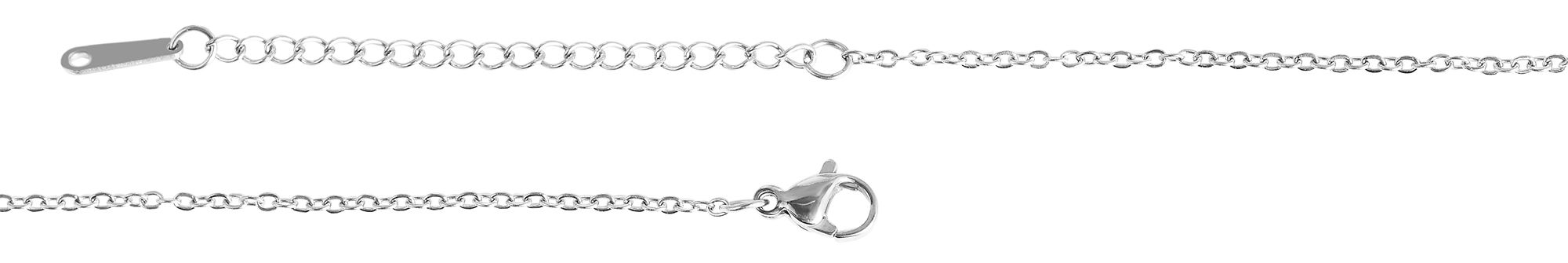 "Katrin", Edelstahl Kette mit Anhänger - Herz, Gravur, 45 + 5 cm, silberfarben
