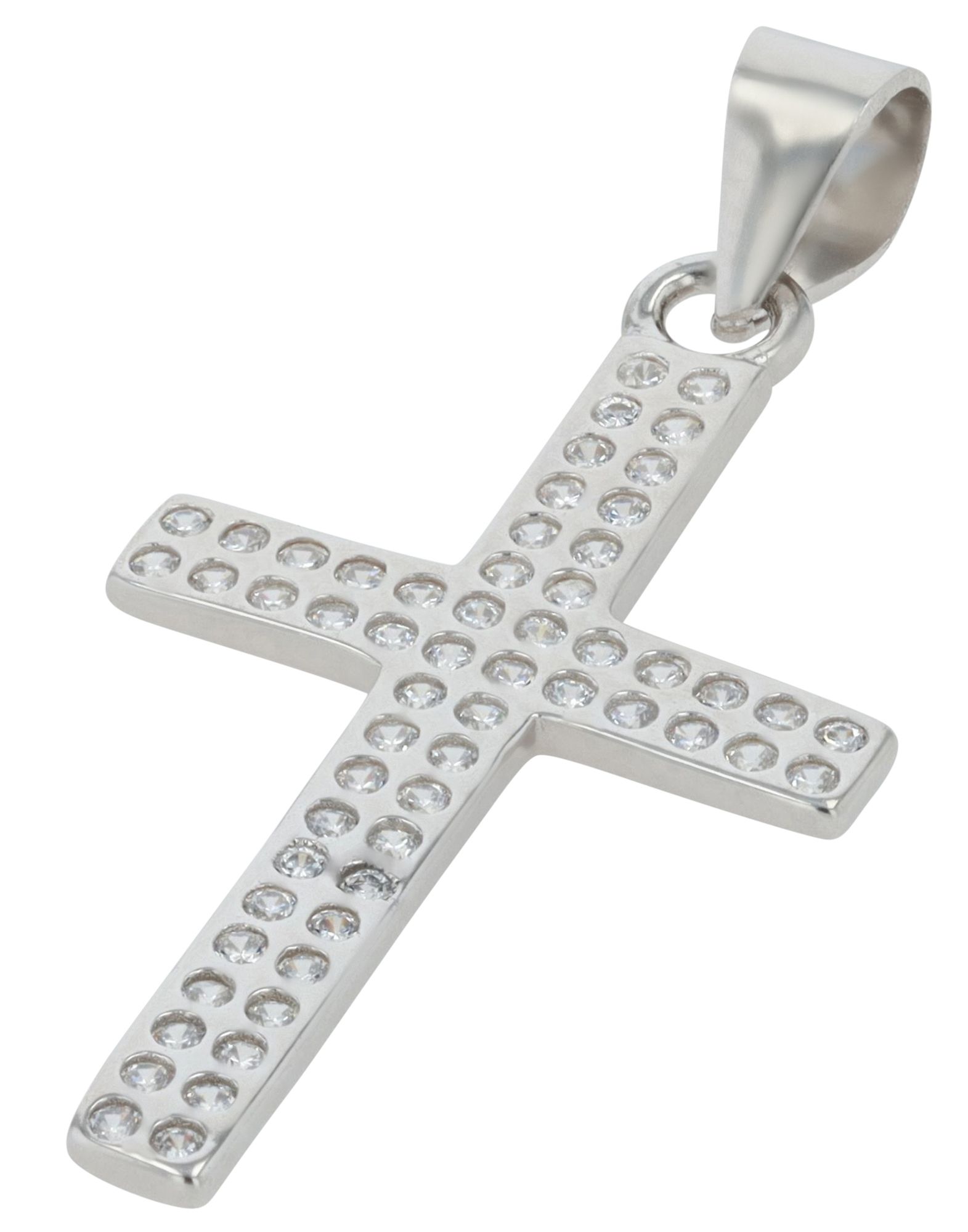 925/- Echtsilber Anhänger "Lorelai", Kreuz mit Besatz, rhodiniert
