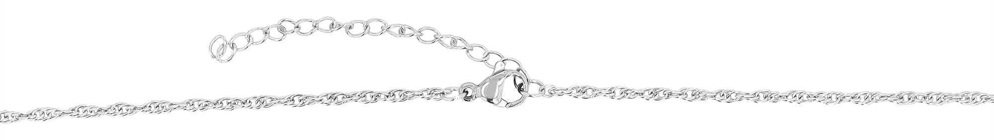 Akzent Edelstahl Damen Kordelkette, Länge: 40 cm / Stärke: 2 mm