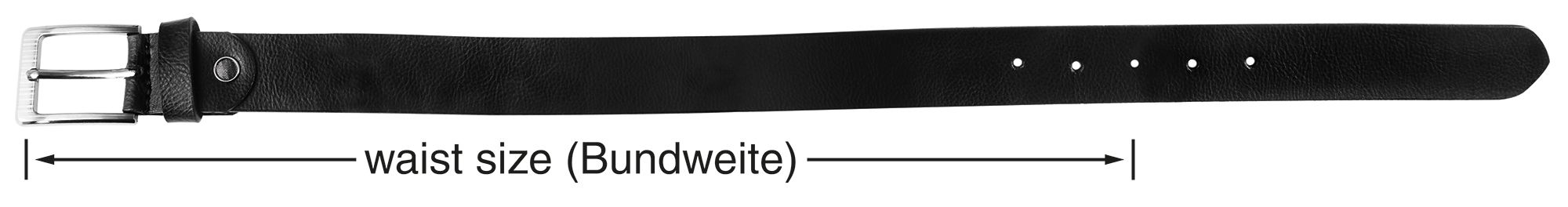 Leonardo Verrelli Echtleder Gürtel, kürzbar, schwarz, 100 cm