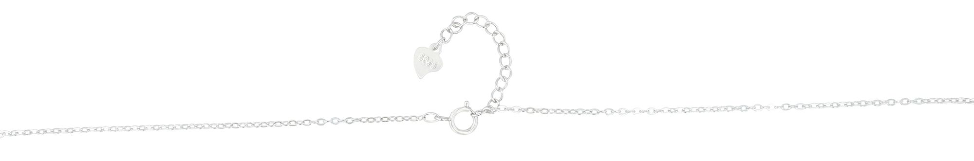 "Jules - Herz mit Besatz, 925/- Echt Silber Kette mit Anhänger 43 + 3 cm