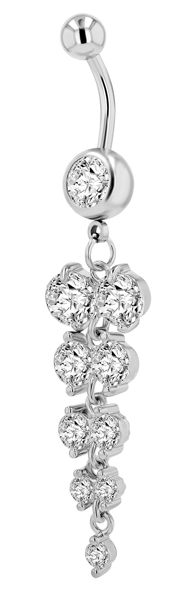 "Uri" 316L Edelstahl-Messing Bauchnabelpiercing mit Anhänger, Stabstärke 1,6 mm/ Länge 11 mm
