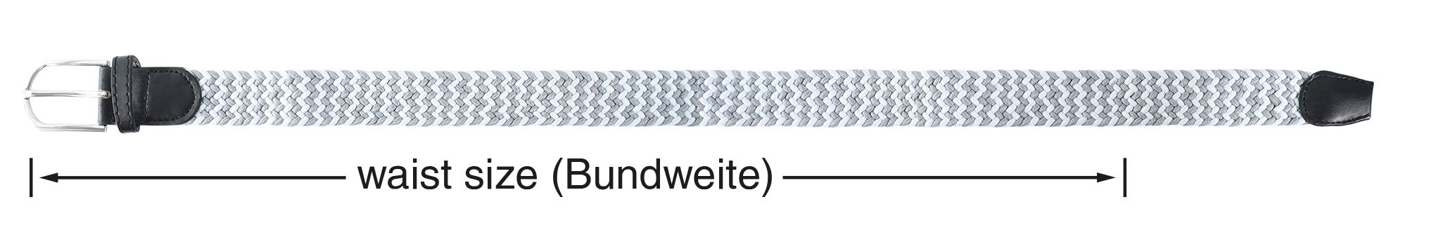 Flechtgürtel aus Textil, VE 12, 5x Gr. 95cm, 5x Gr. 105cm, 2x 115cm