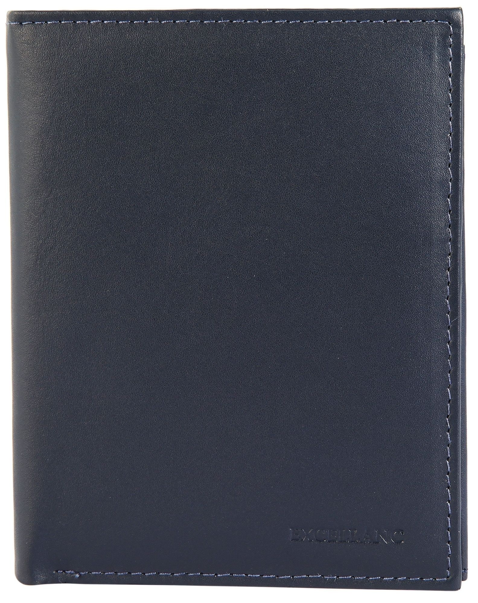 Excellanc Herren Geldbörse aus Echtleder in blau. Format 10 x 12 cm.