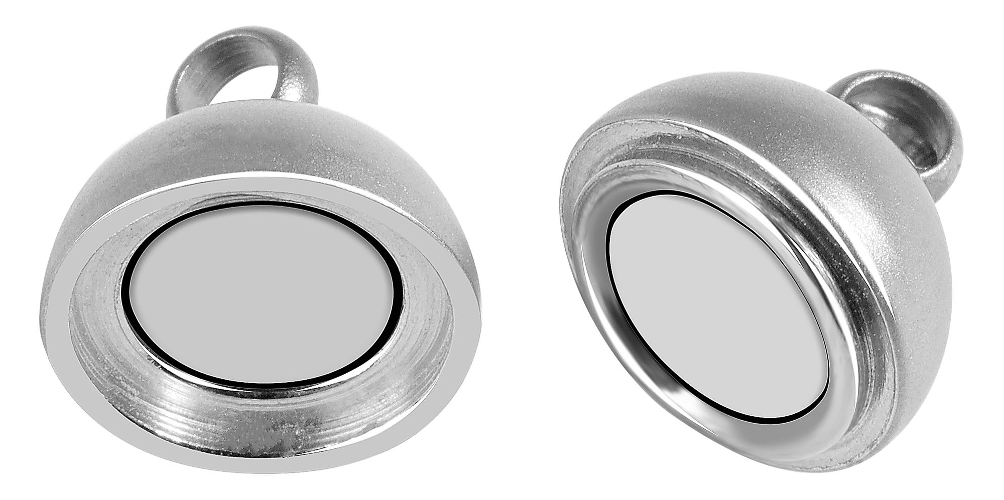 Akzent Magnetschließe, Edelstahl, rund, mattiert, silberfarben, Ø 6 mm