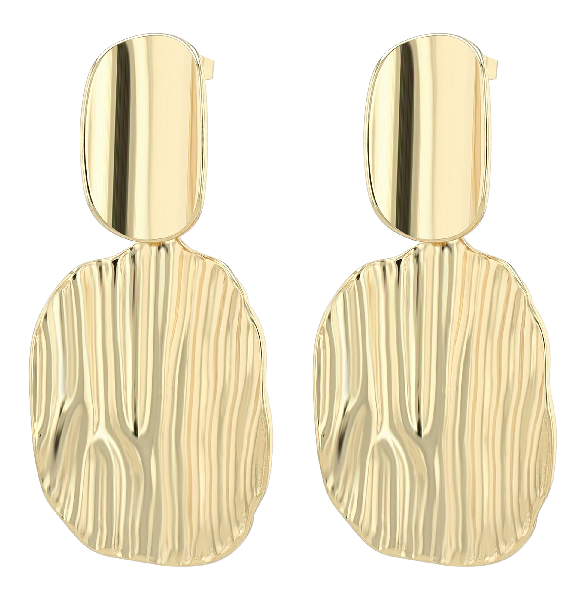 "Vangelia" Statement Ohrstecker/ Ohrhänger, Edelstahl goldfarben
