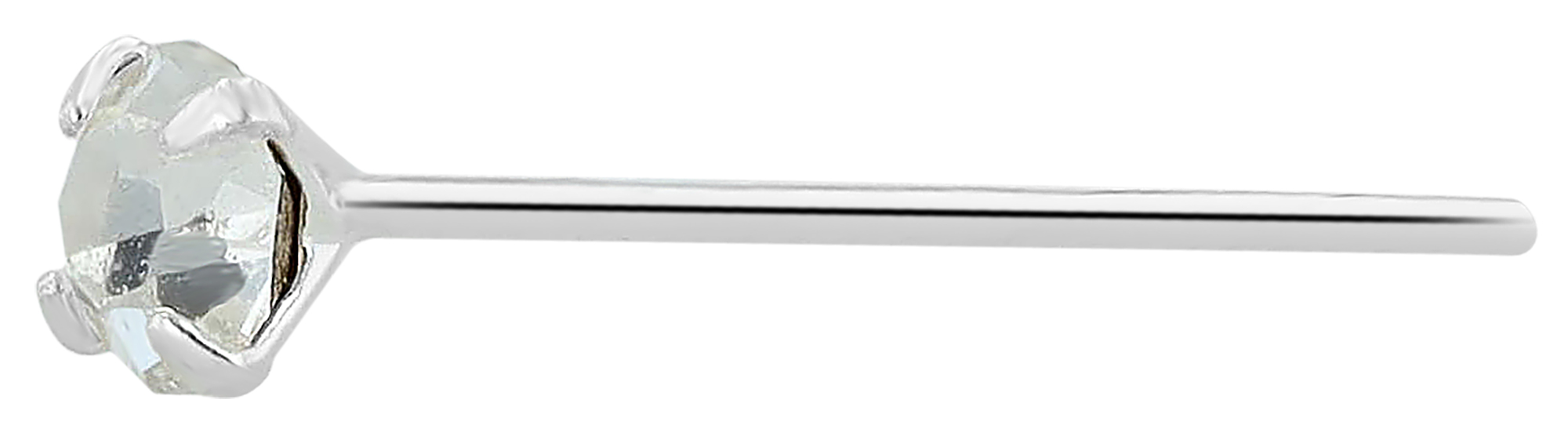 "Volkhild" I-förmiger Nasenstecker/ Nasenpiercing , 925/- Echt Silber, rhodiniert, VE-20 Stück