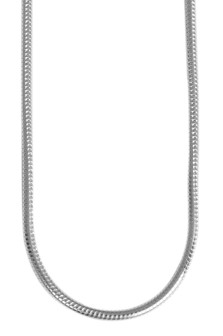 "Shadi" 925/- Echt Silber Schlangenkette, rhodiniert, 42 cm/ 1mm