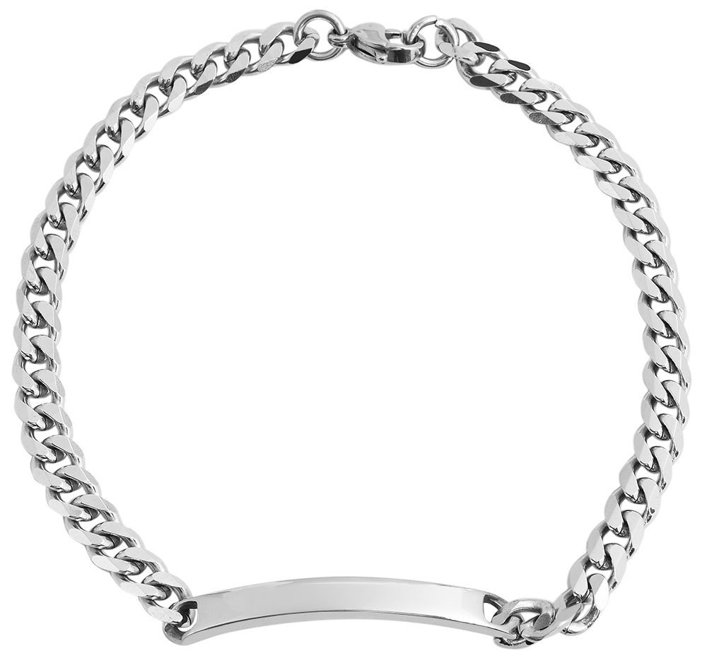 Akzent Panzerketten-Armband aus Edelstahl in silberfarbig