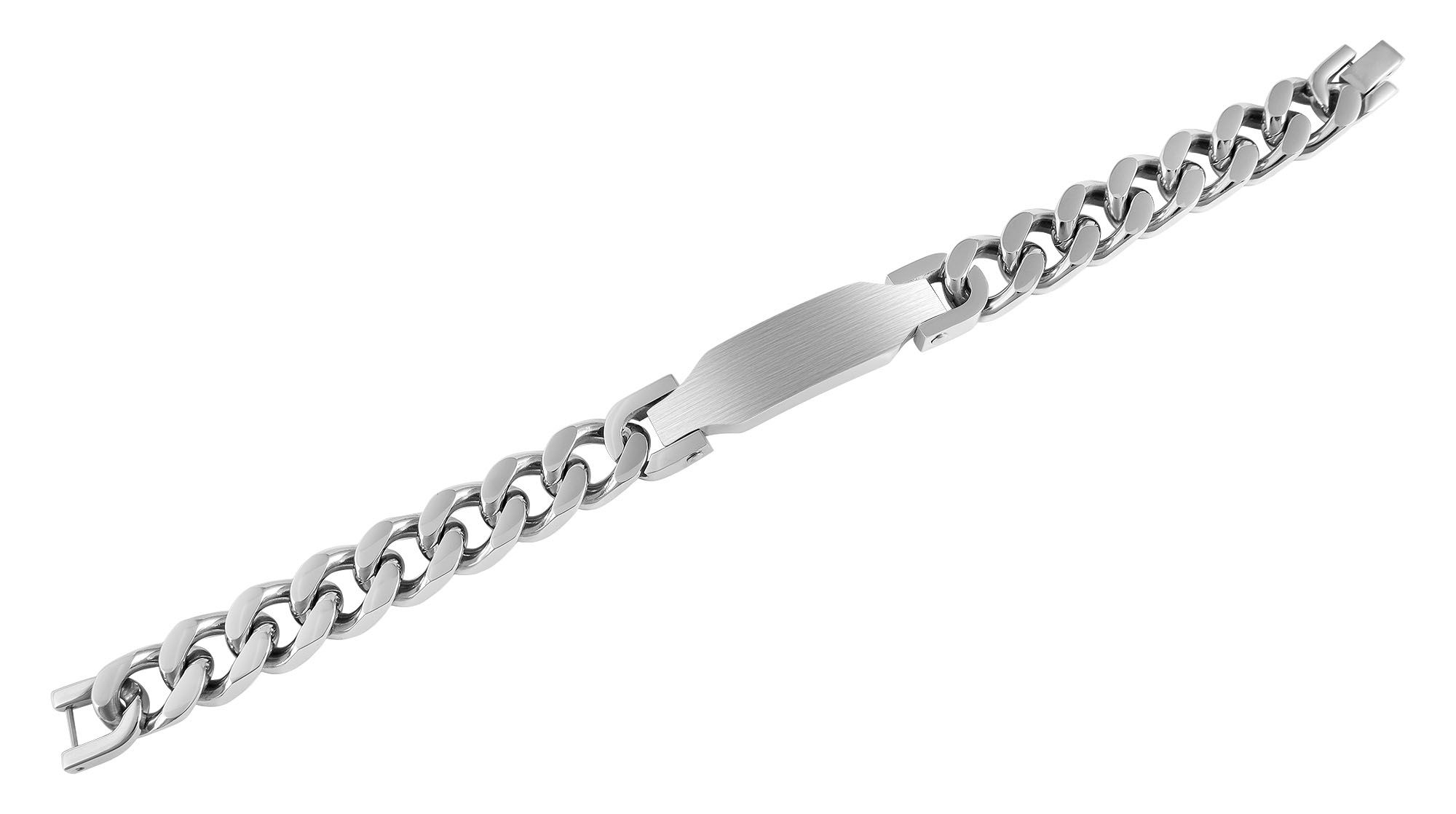 Edelstahl Armband mit Gravurplatte,