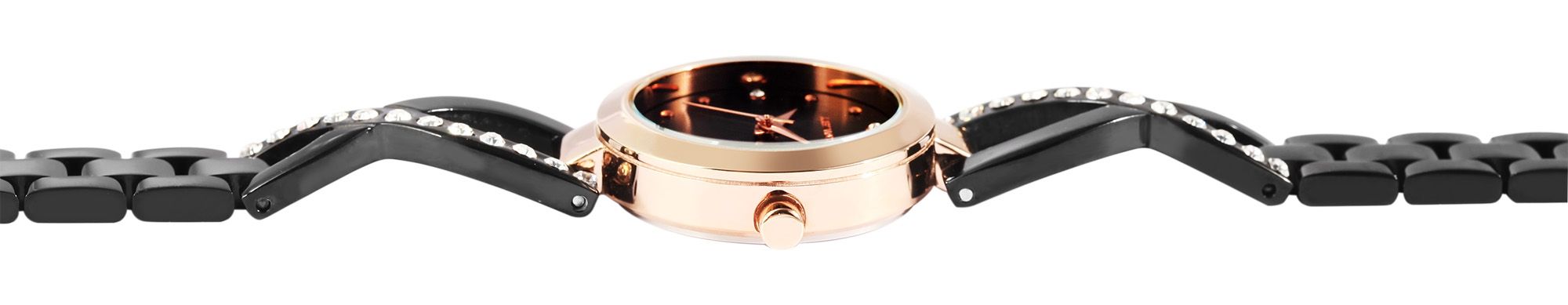 Just Watch Damenuhr "Relana" mit Edelstahlarmband, Ø 27 mm, bicolor (schwarz/ rosegoldfarben)