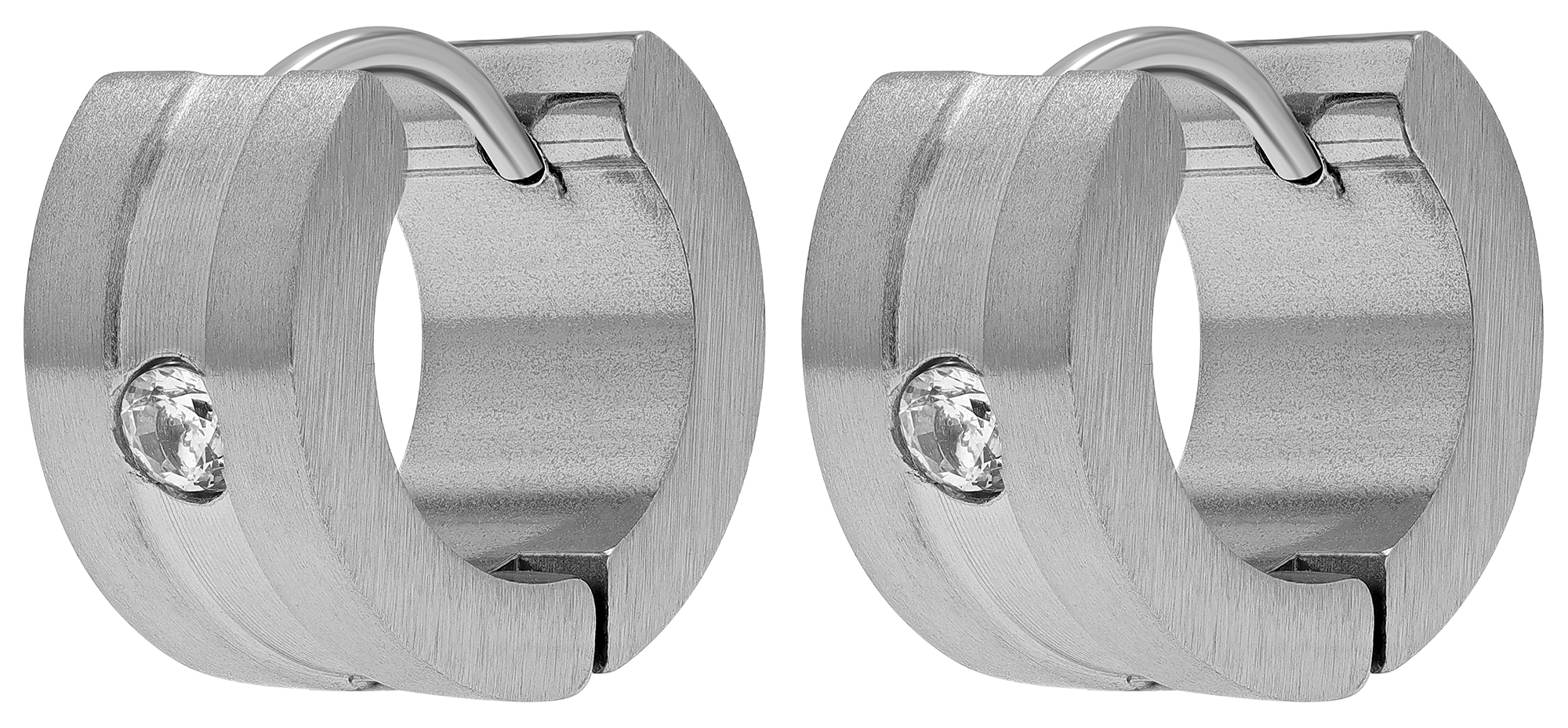 "Vuyo" Edelstahl Klapp-Creole, silberfarben, Ø 13 mm/ Breite 7 mm
