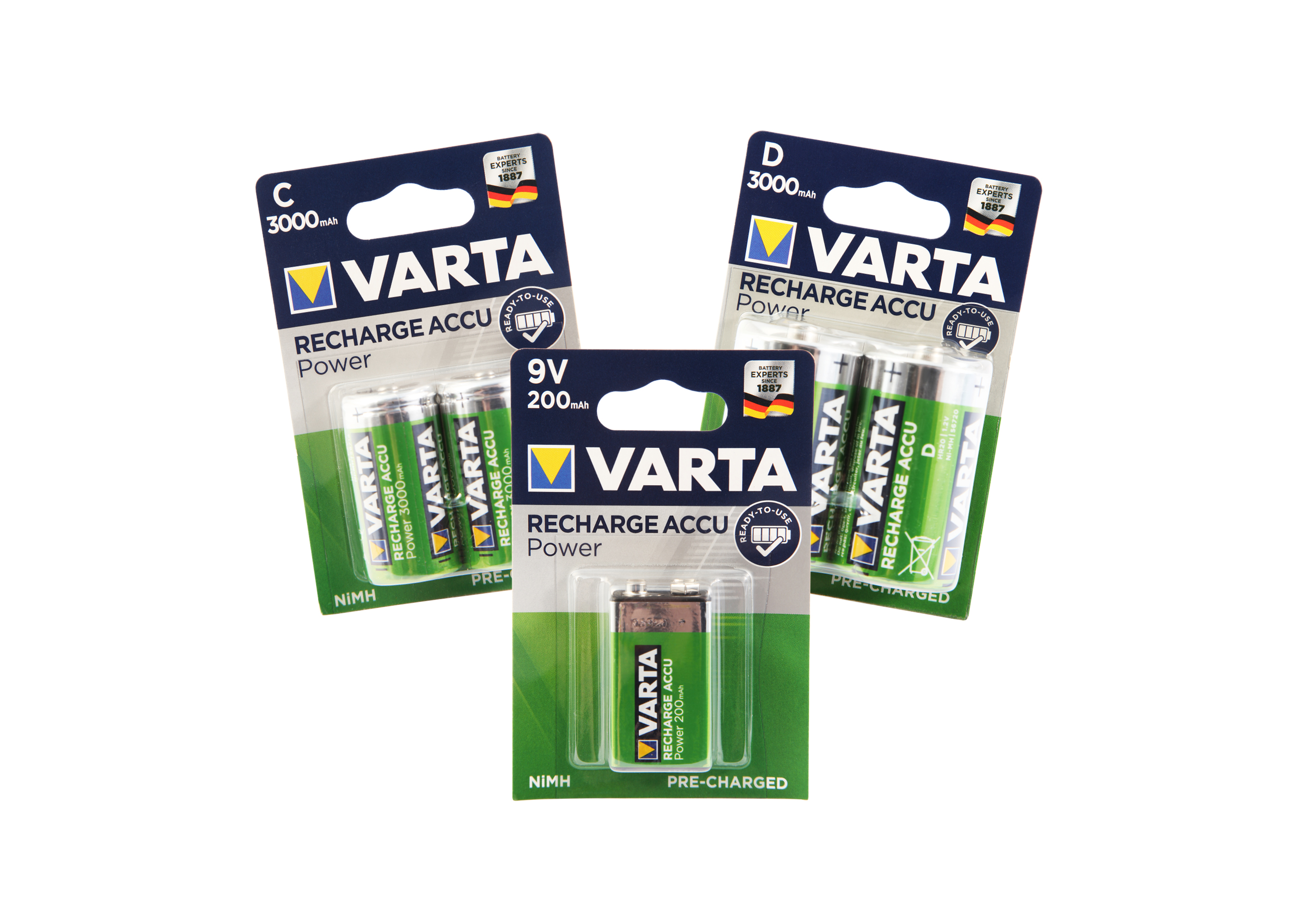 Varta Recharge Accu Power C, D, 9V
