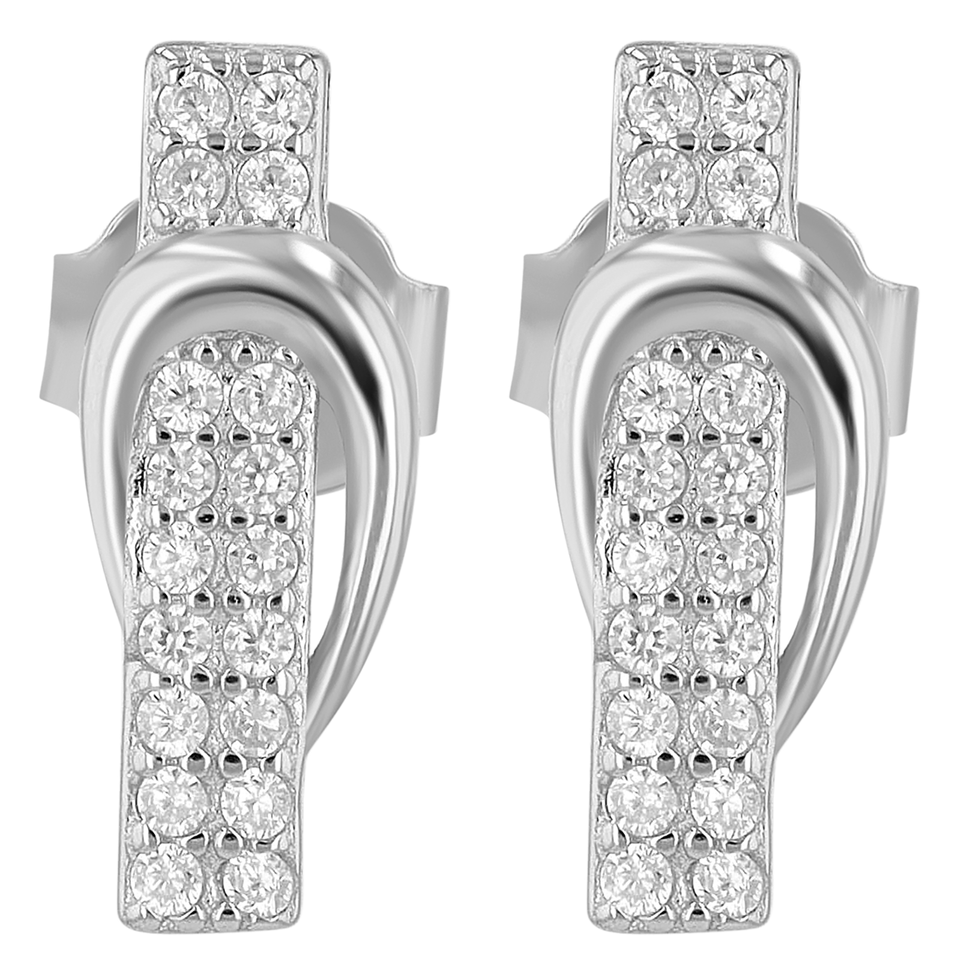 "Marie" 925/- Echt Silber Ohrstecker Zirkonia  silberfarbig rhodiniert