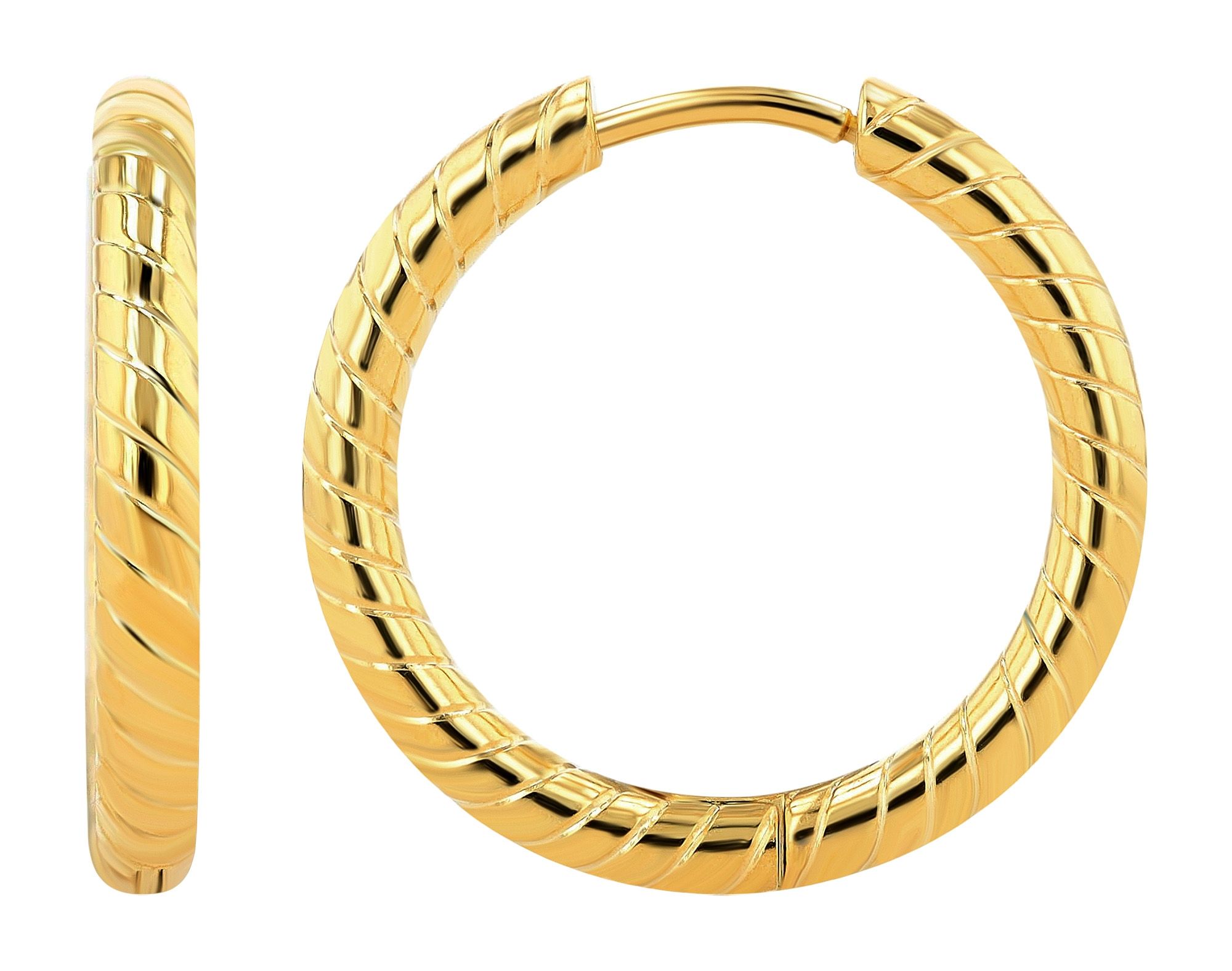"Miro" Edelstahl Creolen Ø 14 mm, Akzent, goldfarben