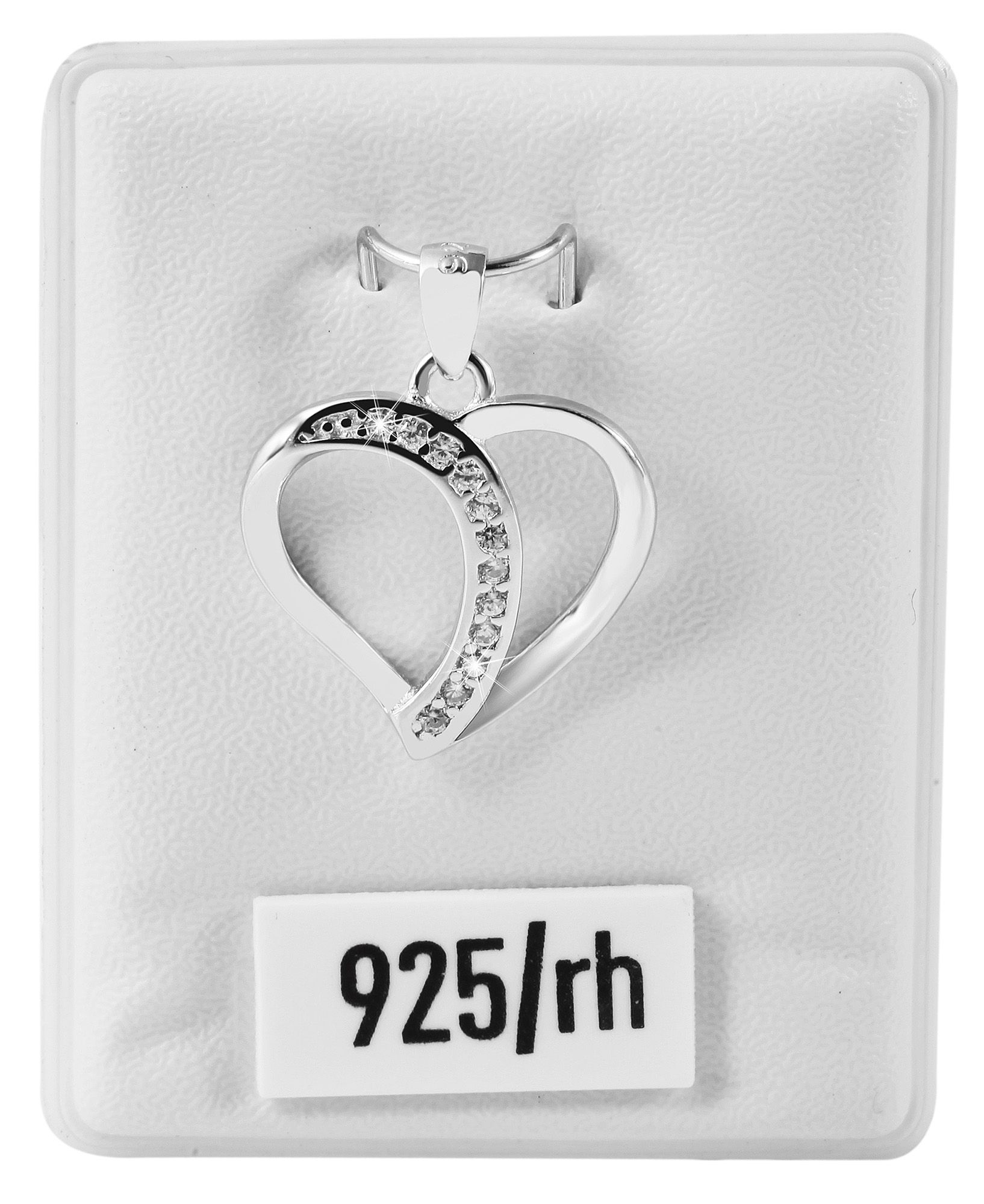 "Nassim", 925/- Echt Ssilber, Anhänger, Herz-Kontur, Zirkonia, rhodiniert