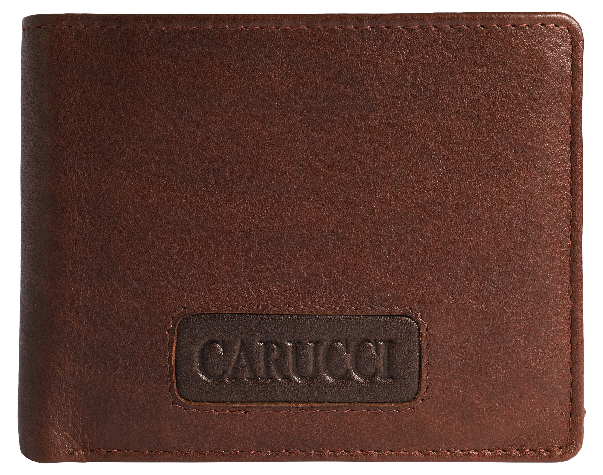 Carucci Echtleder (Bonanza) Geldbörse mit Box, RFID, Querformat, braun/ dunkelbraun