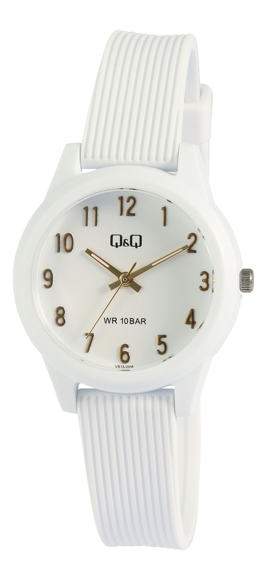 Q&Q Damen-/ Jugenduhr, Resinband, 10 ATM, Ø 32 mm, weiß