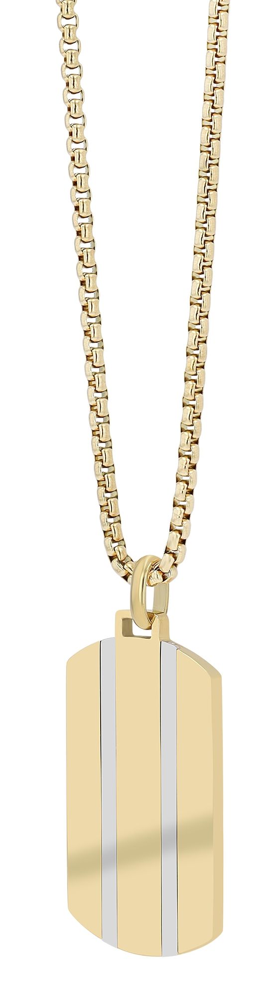 Akzent Edelstahlkette "Marsin" mit Dogtag Anhänger, goldfarben/silberfarben