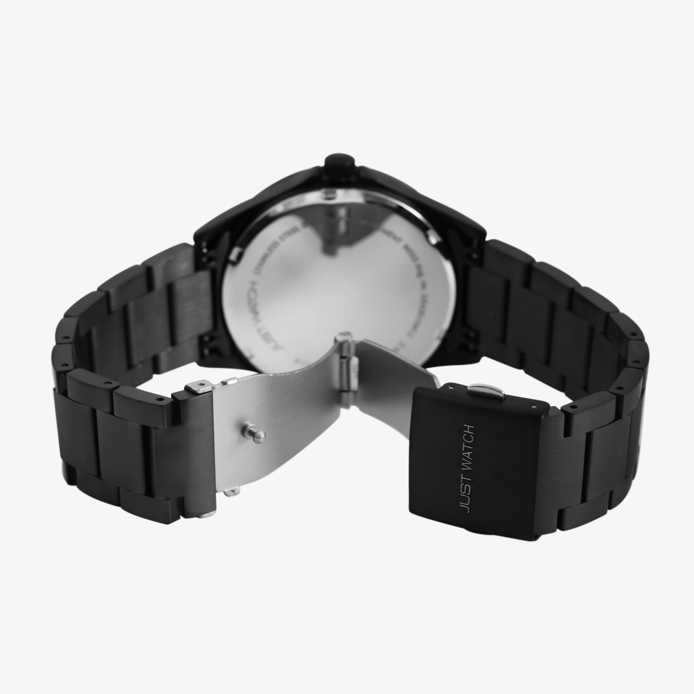 Just Watch Herrenuhr, Edelstahlband, schwarz