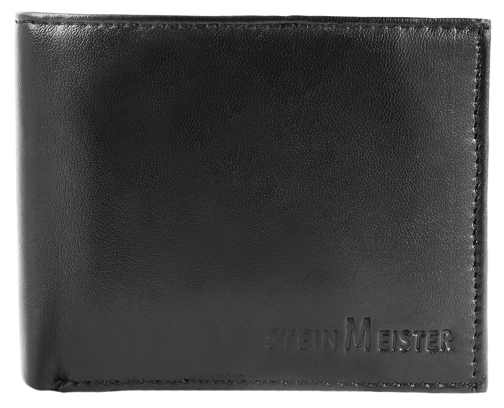 Steinmeister Geldbörse aus Echtleder, schwarz