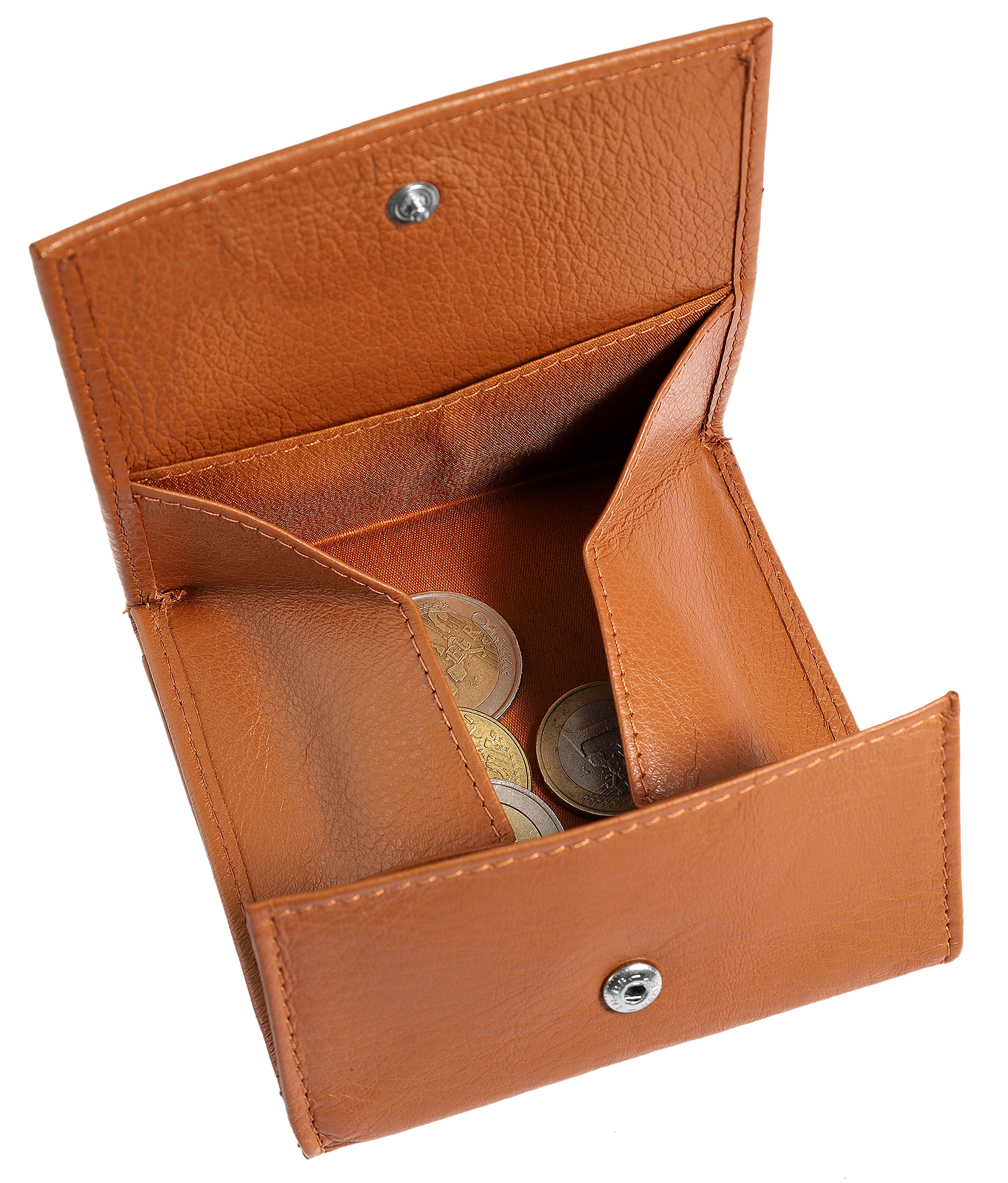 Akzent Echtleder (Nappa) Herren Geldbörse "Wiener Schachtel", RFID, braun (tan)