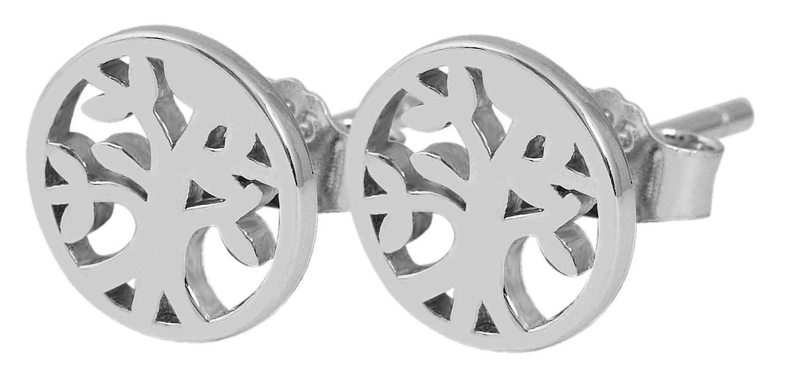 925/- Echt Silber Ohrstecker "Bea" Lebensbaum, 925/rhodiniert