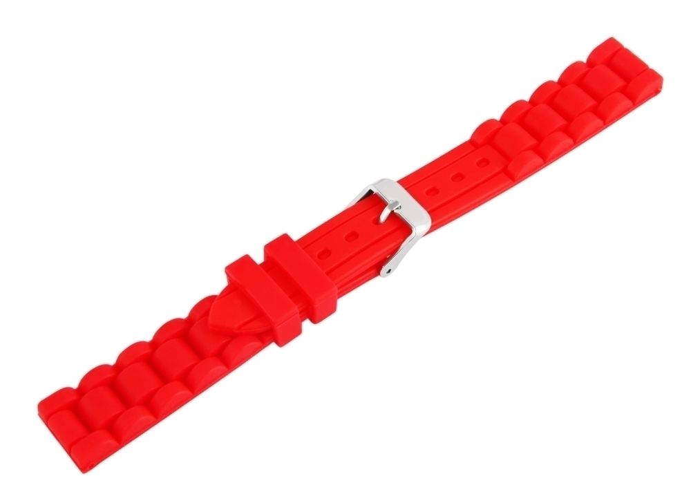 Silikon Uhrenarmband , rot , 16 mm
