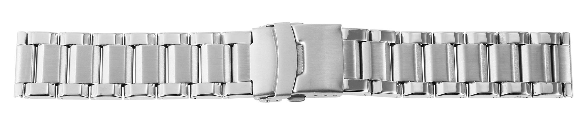 Edelstahl-Uhrenarmband, silberfarben, 26 mm