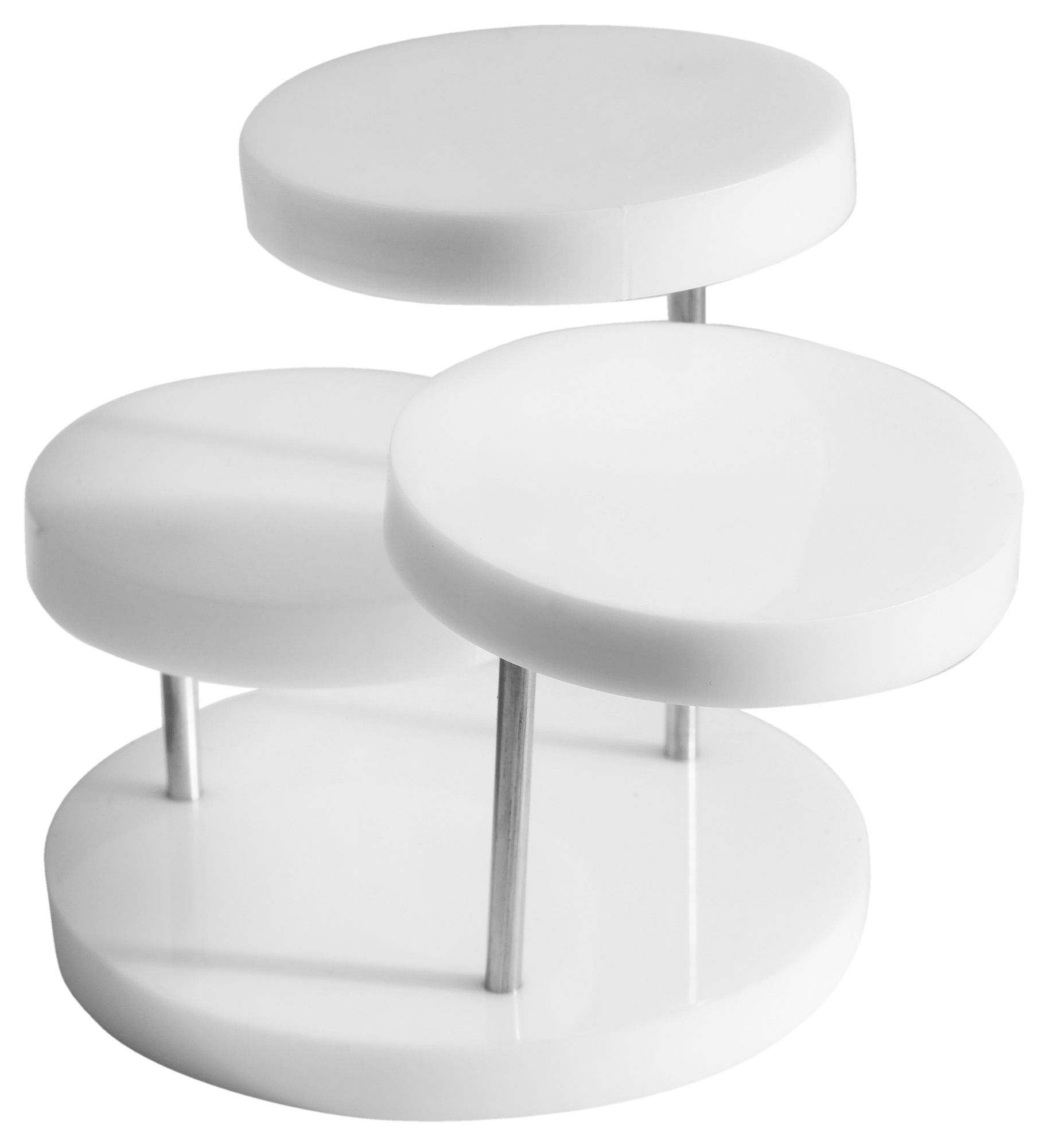 Schmuckdisplay, Kunststoff, weiß, dreistufig, 7 cm x 7 cm